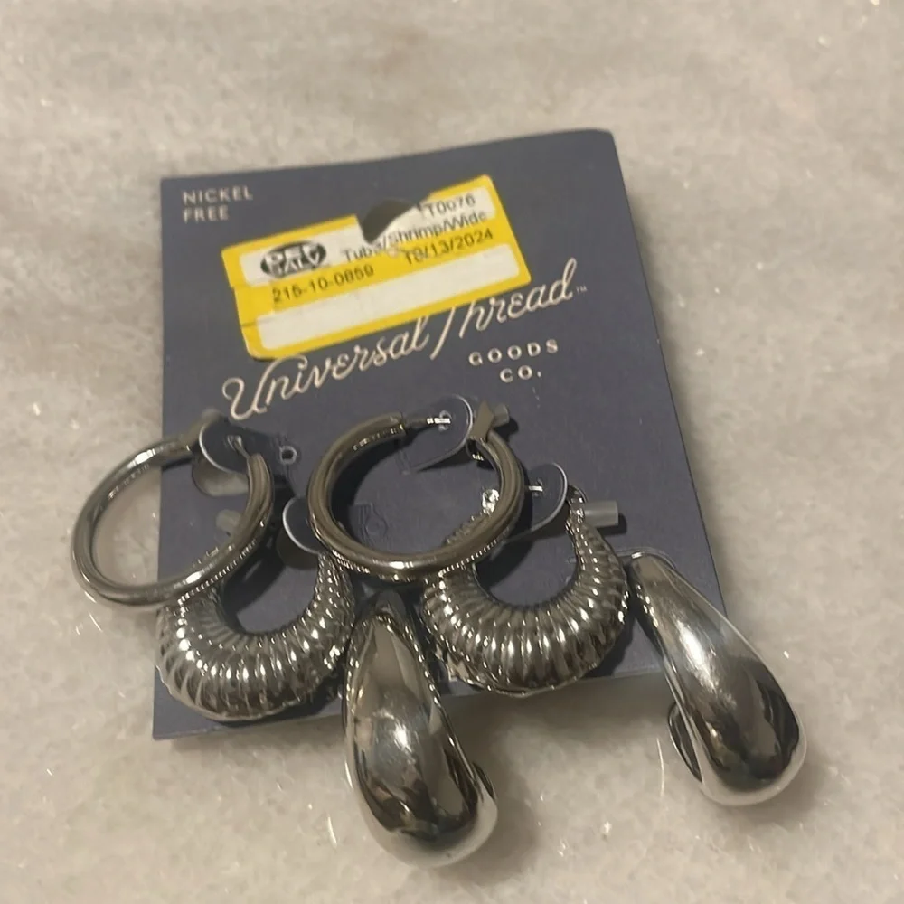 Universal Thread earrings  nickel free fashion jewelry set of 3 new